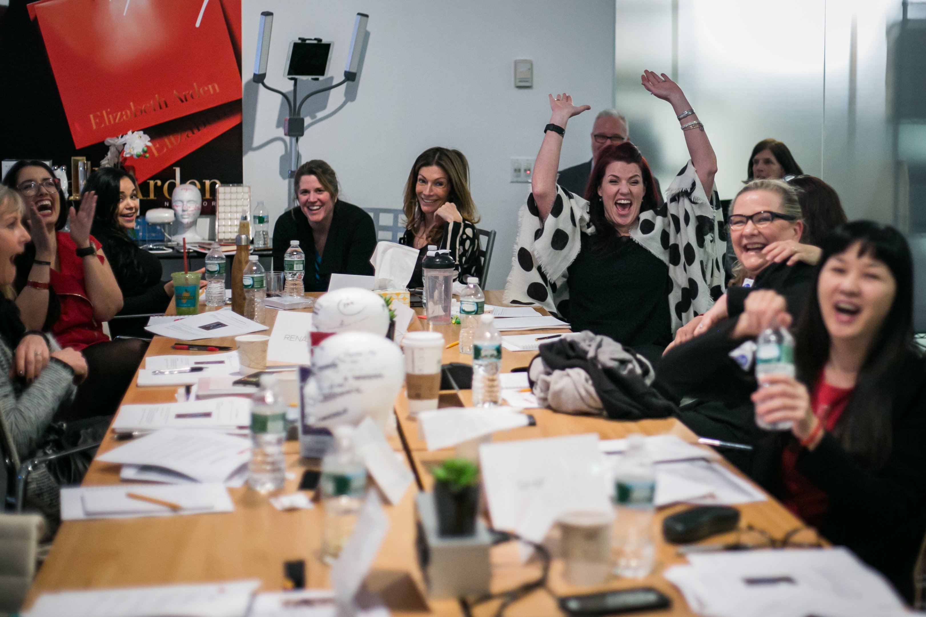 Elizabeth Arden trainers enjoy their storytelling workshop.